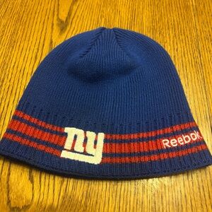 NEW YORK Giants NFL Reebok Blue and Red Knit Beanie
